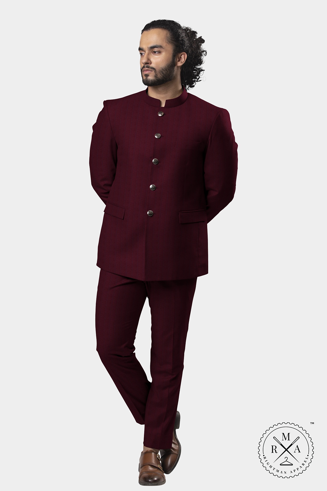 Maroon Lining Jodhpuri Suit SU308